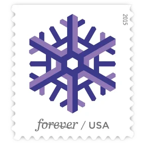 Geometric Snowflakes Forever Stamp 2015