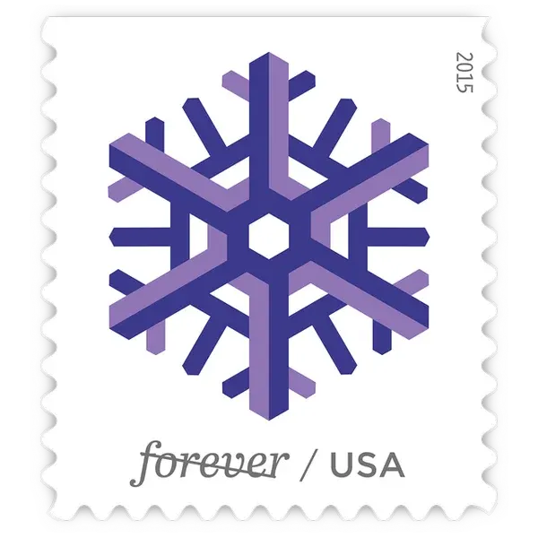 Geometric Snowflakes Forever Stamp 2015
