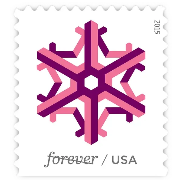 Geometric Snowflakes Forever Stamp 2015 - Image 5