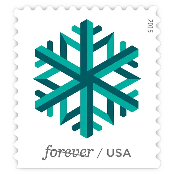 Geometric Snowflakes Forever Stamp 2015 - Image 4