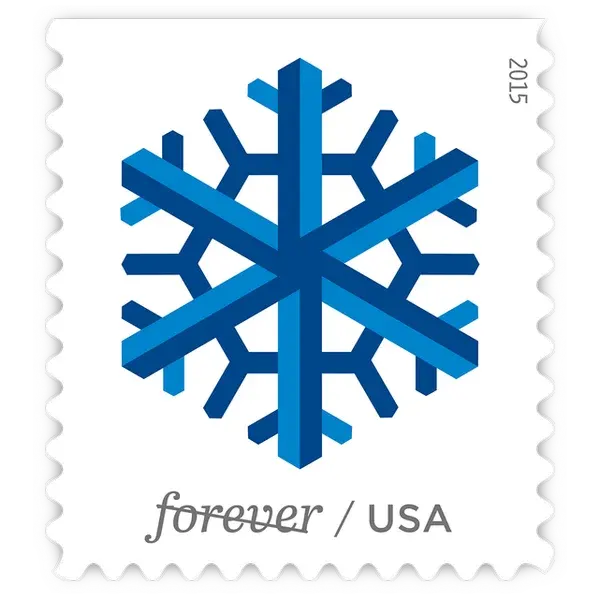 Geometric Snowflakes Forever Stamp 2015 - Image 3