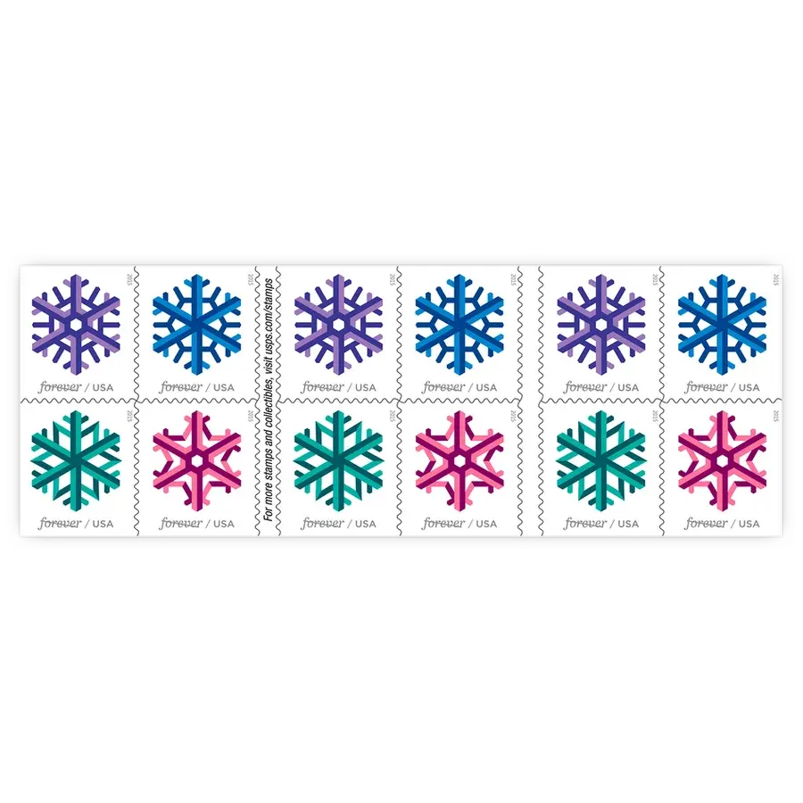 Geometric Snowflakes Forever Stamp 2015 - Image 2