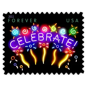 Neon Celebrate Forever Stamp 2011