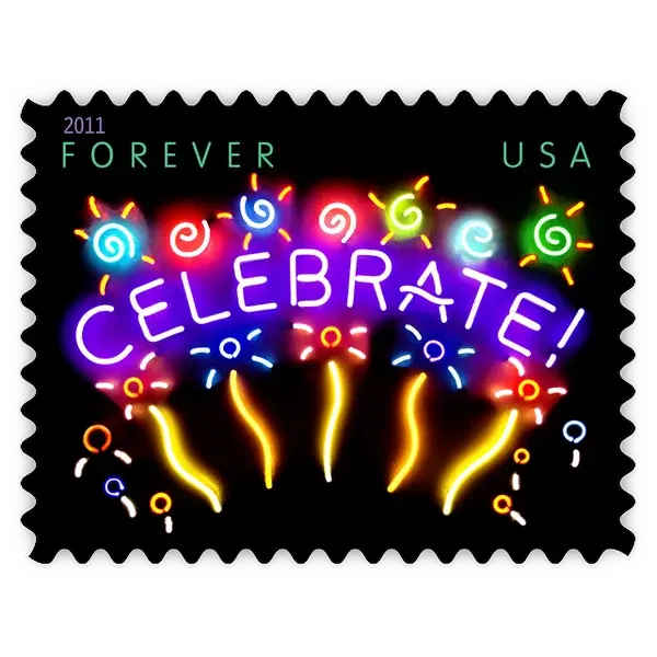 Neon Celebrate Forever Stamp 2011