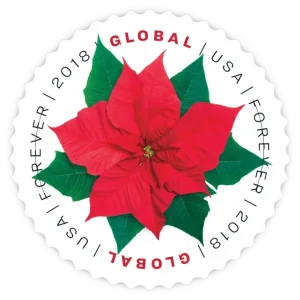 Global:Poinsettia Forever Stamp 2018
