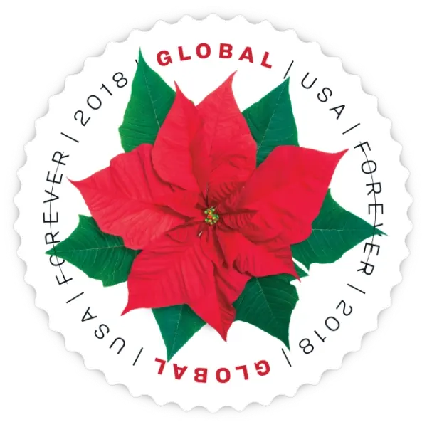 Global:Poinsettia Forever Stamp 2018