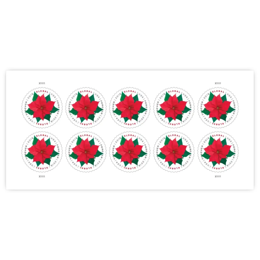 Global:Poinsettia Forever Stamp 2018 - Image 2