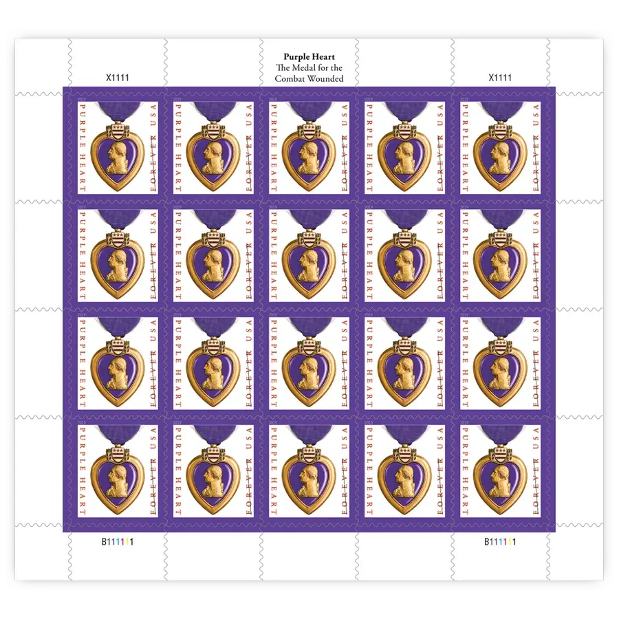 Purple Heart Medal Forever Stamp 2015 - Image 2