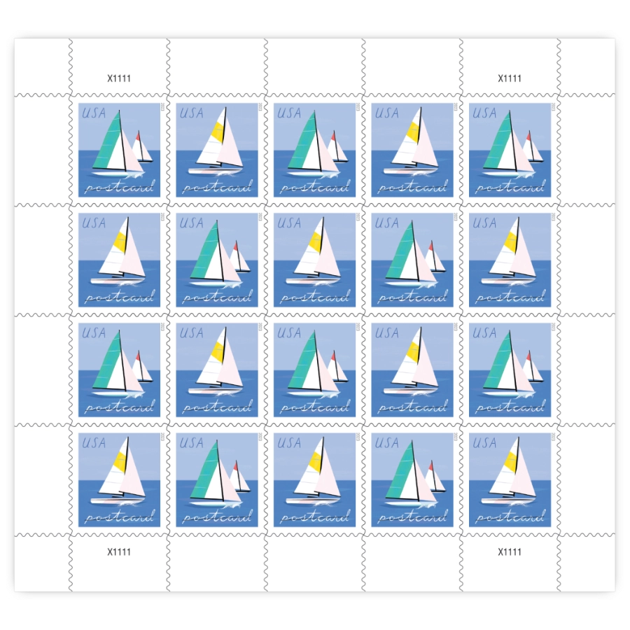 Postcard Pane: Sailboats Forever Stamp 2023 - Image 2