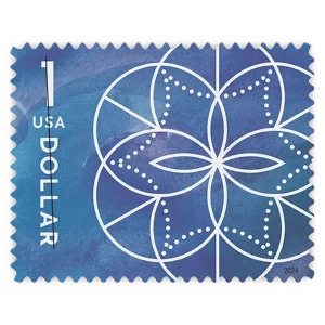 Additional Postage: $1 Floral Geometry Forever Stamp 2024