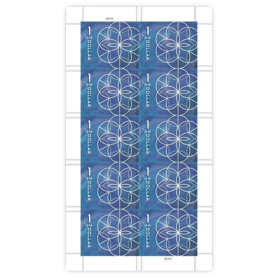 Additional Postage: $1 Floral Geometry Forever Stamp 2024 - Image 2