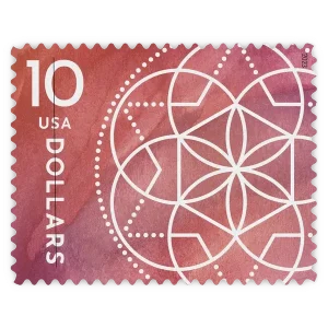 Additional Postage: $10 Floral Geometry Forever Stamp 2023