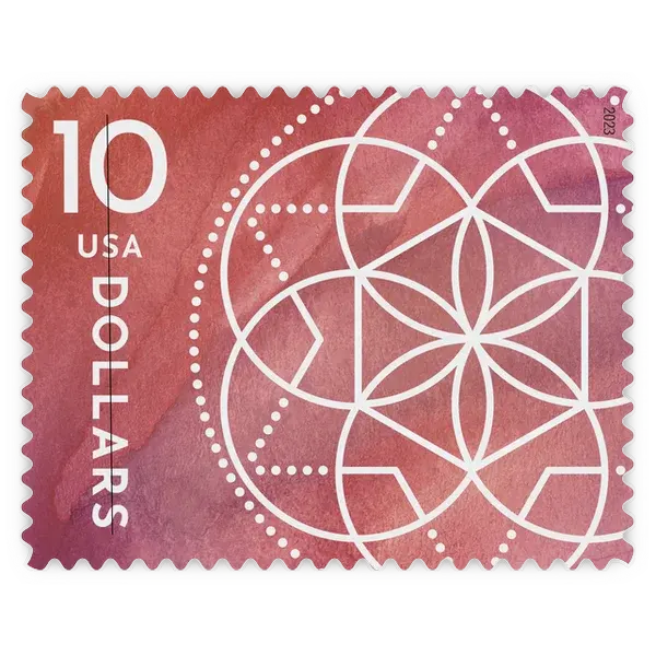 Additional Postage: $10 Floral Geometry Forever Stamp 2023