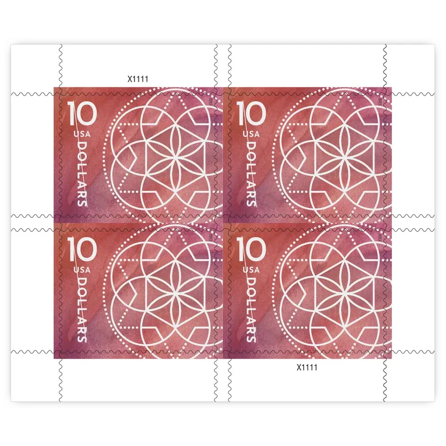 Additional Postage: $10 Floral Geometry Forever Stamp 2023 - Image 2