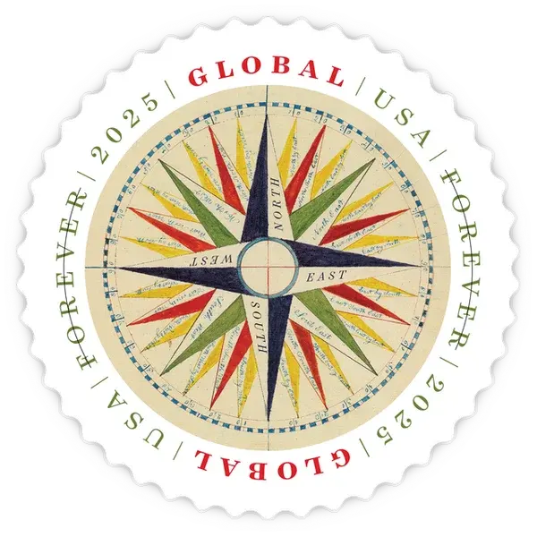 Global: 1794 Compass Rose Forever Stamp 2025