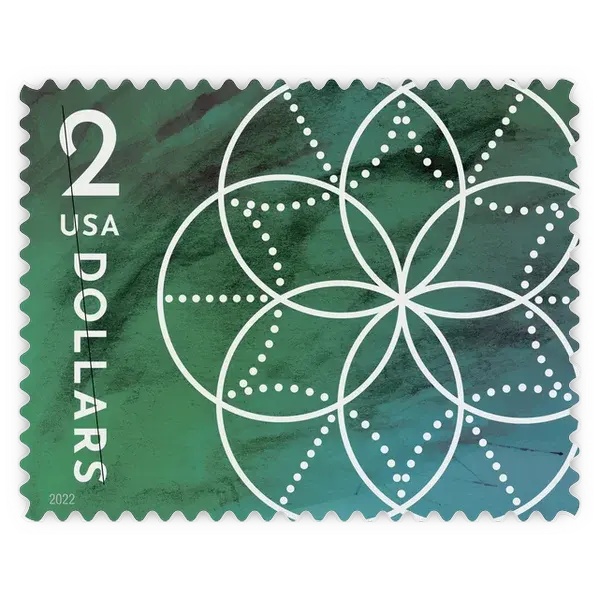 Additional Postage: $2 Floral Geometry Forever Stamp 2022