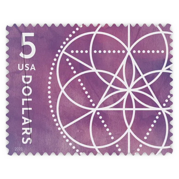 Additional Postage: $5 Floral Geometry Forever Stamp 2022