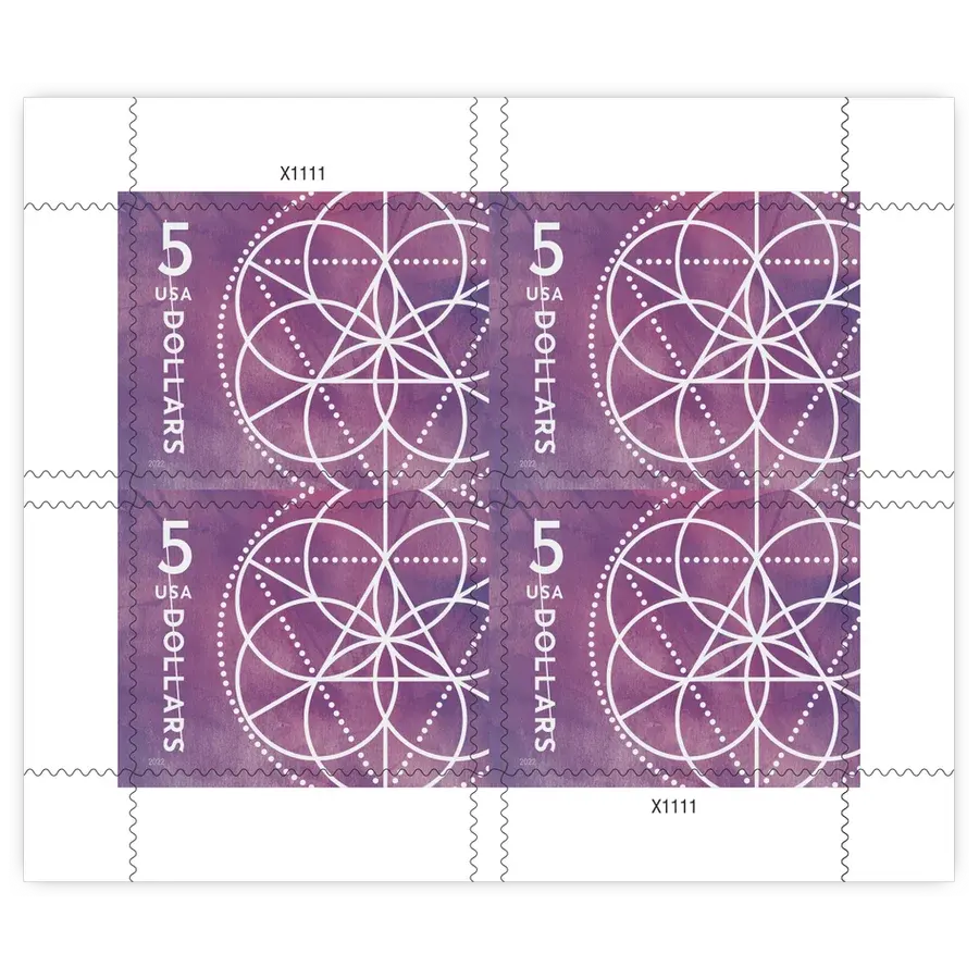 Additional Postage: $5 Floral Geometry Forever Stamp 2022 - Image 2