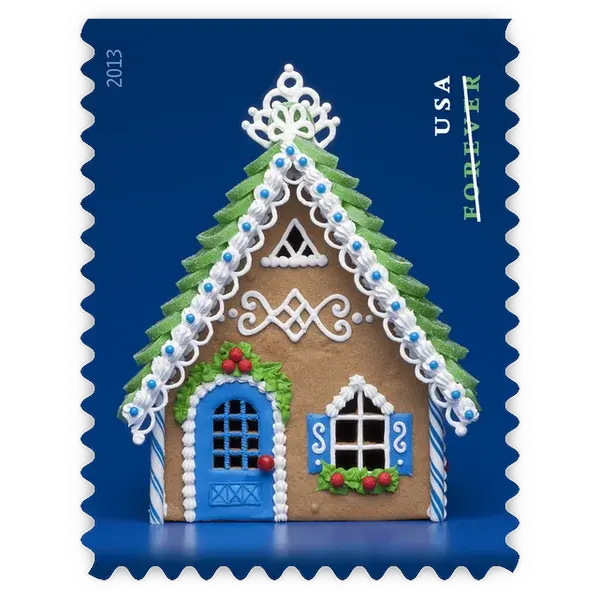 Gingerbread Houses Forever Stamp 2013