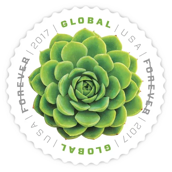 Global:Green Succulent Forever Stamp 2017