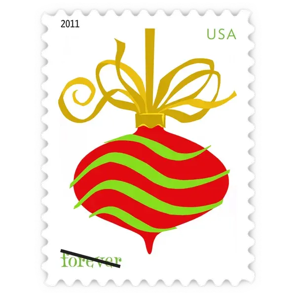Holiday Baubles Forever Stamp 2011