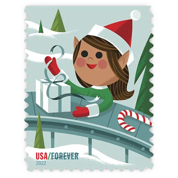 Holiday Elves Forever Stamp 2022 - Image 2