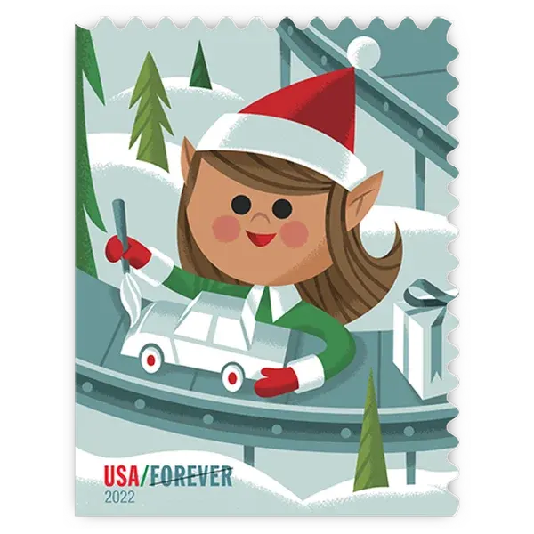 Holiday Elves Forever Stamp 2022 - Image 3