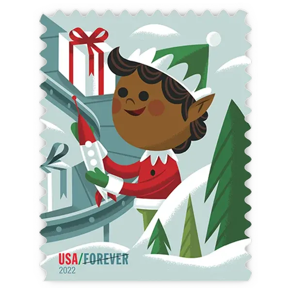 Holiday Elves Forever Stamp 2022 - Image 4