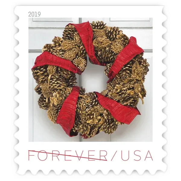 Holiday Wreaths Forever Stamp 2019