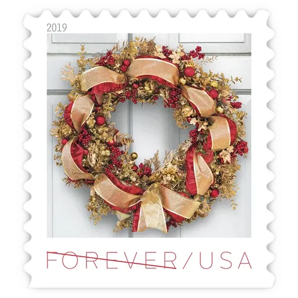 Holiday Wreaths Forever Stamp 2019 - Image 4