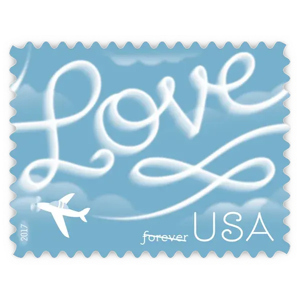 Love Skywriting Forever Stamp 2017