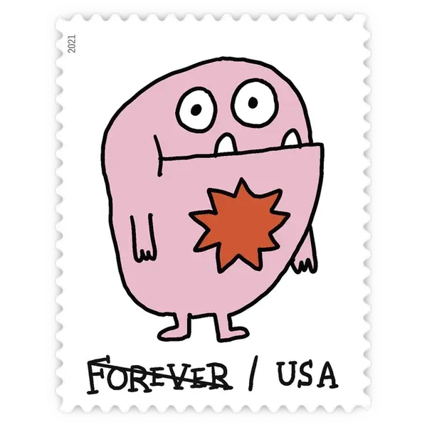Message Monsters Forever Stamp 2021