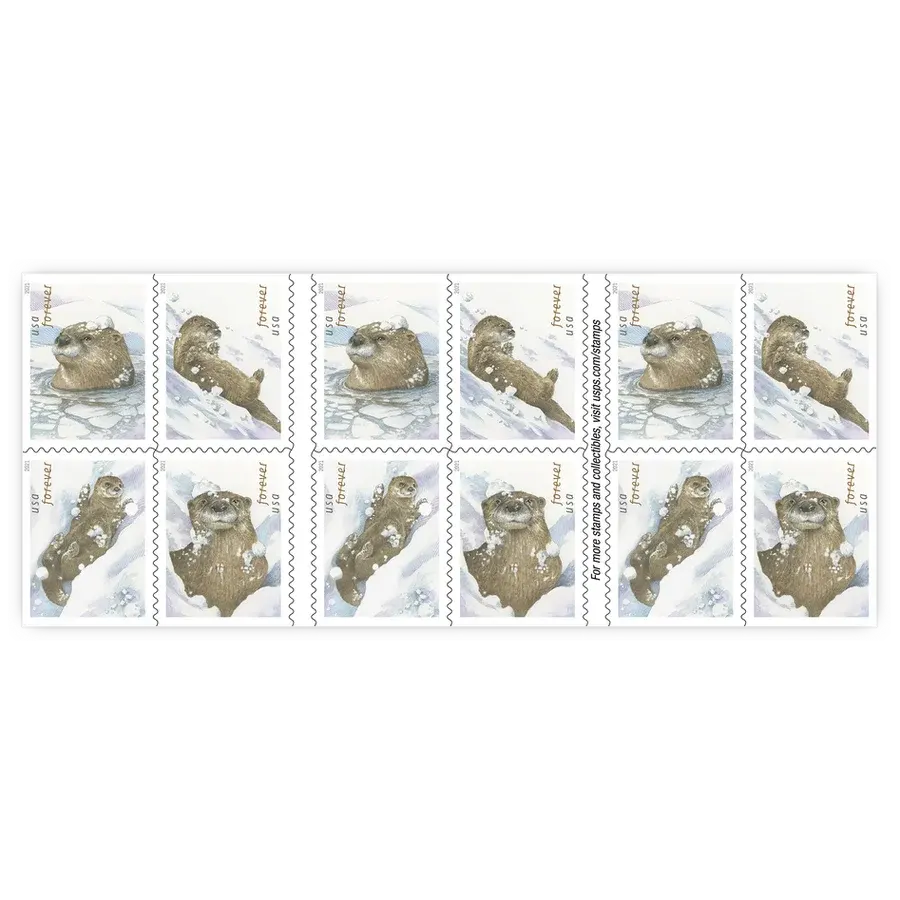 Otters in Snow Forever Stamp 2021 - Image 2