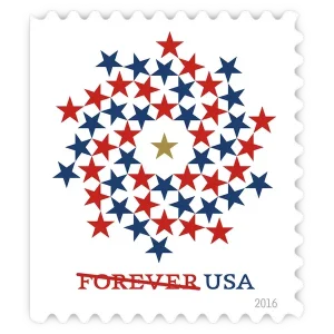 Patriotic Spiral Stars Forever Stamp 2016