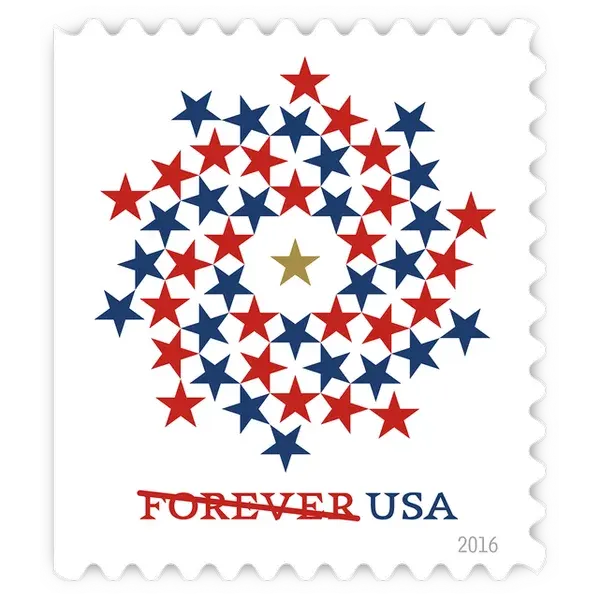 Patriotic Spiral Stars Forever Stamp 2016