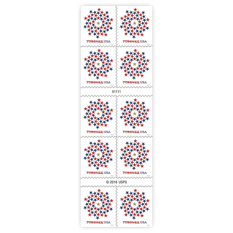 Patriotic Spiral Stars Forever Stamp 2016 - Image 2