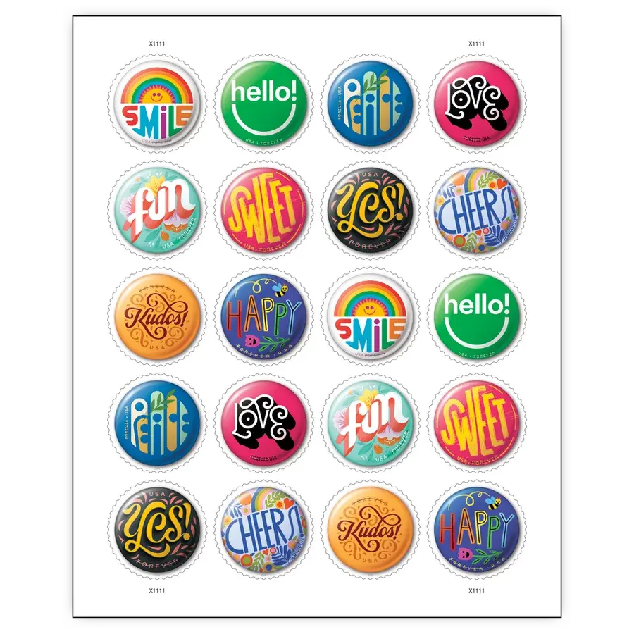 Pinback Buttons Forever Stamp 2024 - Image 2
