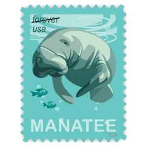 Save Manatees Forever Stamp 2024