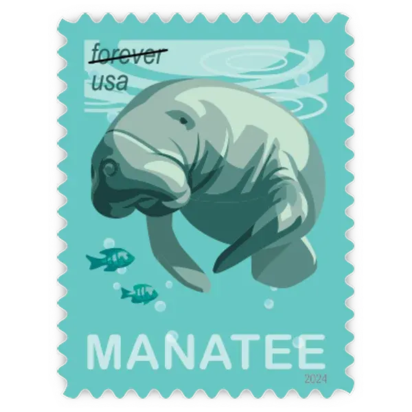 Save Manatees Forever Stamp 2024
