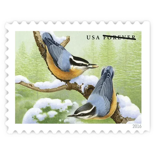 Songbirds in Snow Forever Stamp 2016 - Image 5