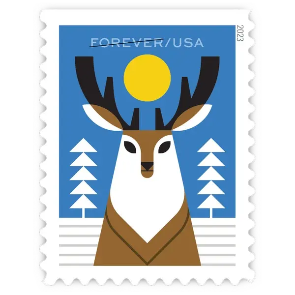 Winter Woodland Animals Forever Stamp 2023