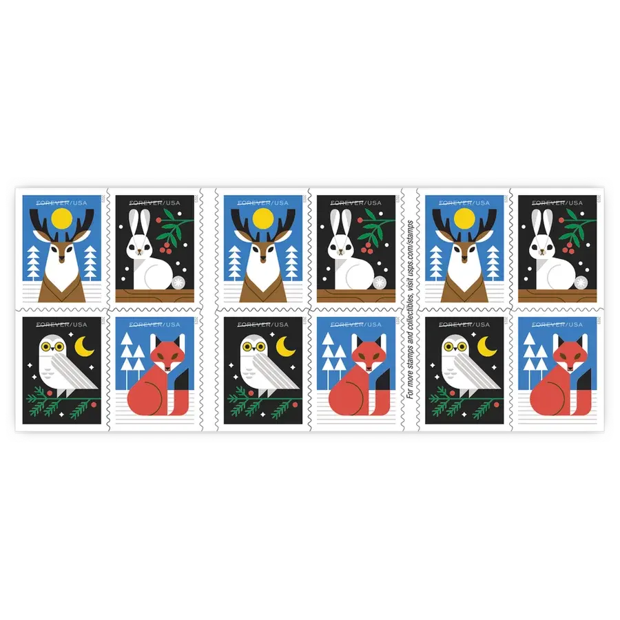 Winter Woodland Animals Forever Stamp 2023 - Image 2