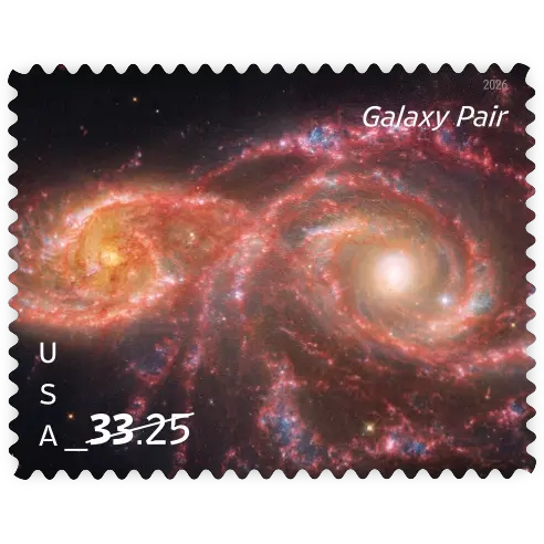 Priority Mail: Galaxy Pair Forever Stamp 2026