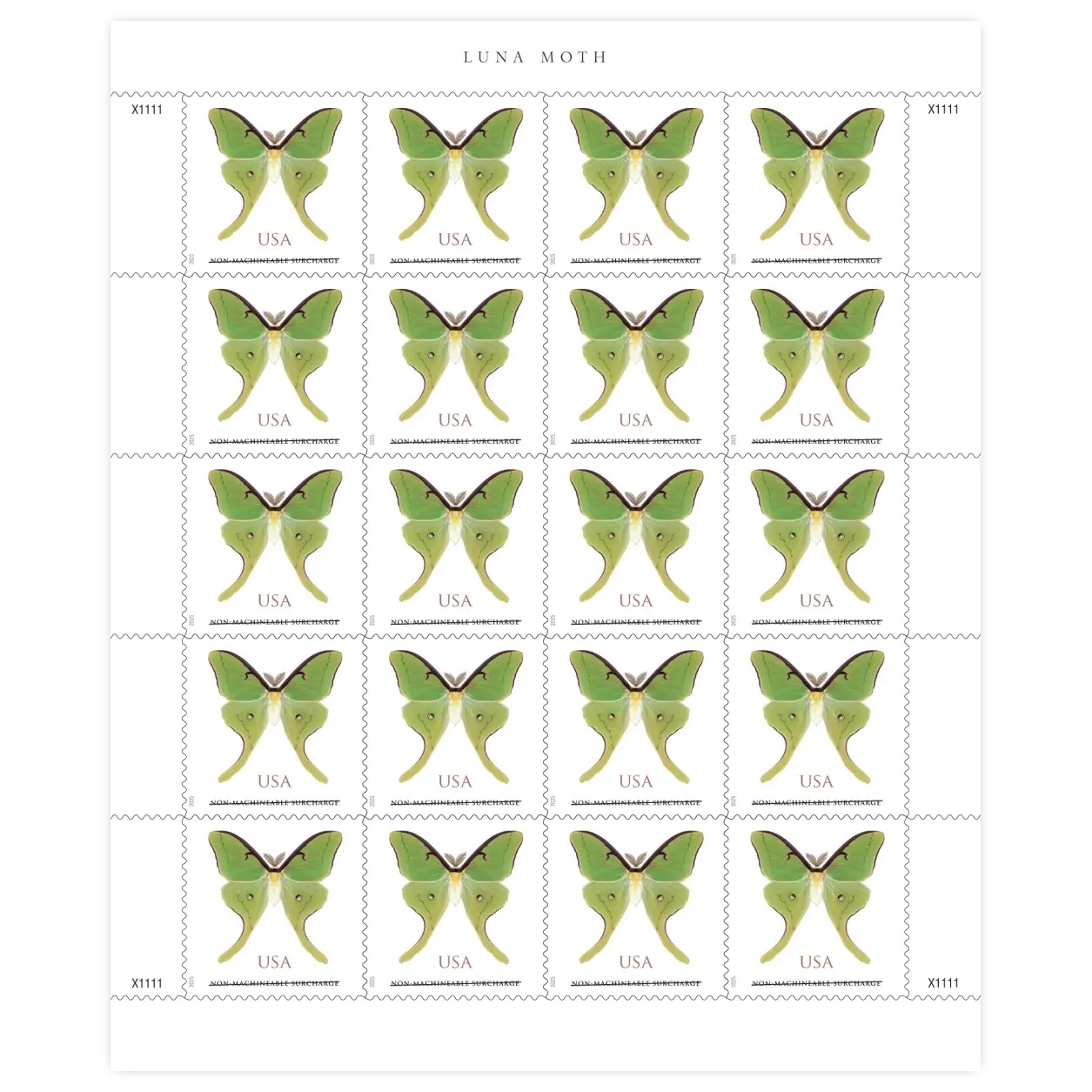Luna Moth NON-MACHINEABLE Forever Stamp 2025 - Image 2