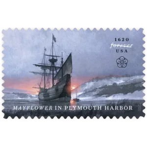 Mayflower in Plymouth Harbor Forever Stamp 2020